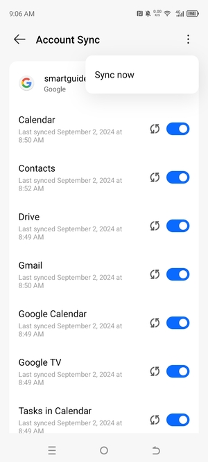 Select Sync now