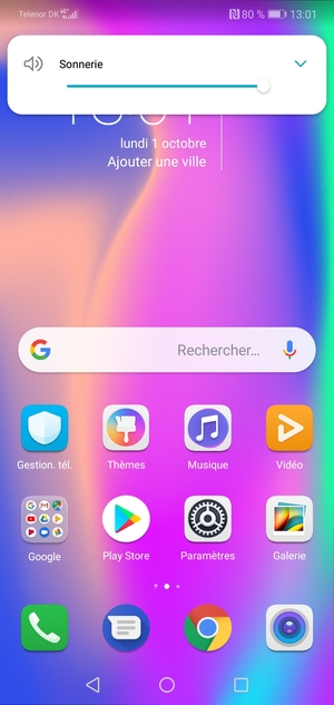 Maintenir appuyé pour baisser le volume au niveau requis