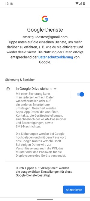 Wählen Sie Akzeptieren