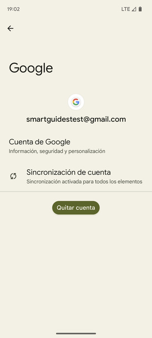 Seleccione Sincronización de cuenta
