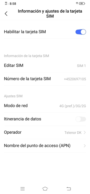 Seleccione Nombre del punto de acceso (APN)
