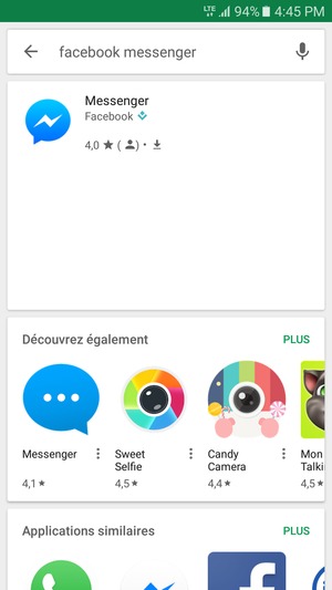 Sélectionnez l'appli