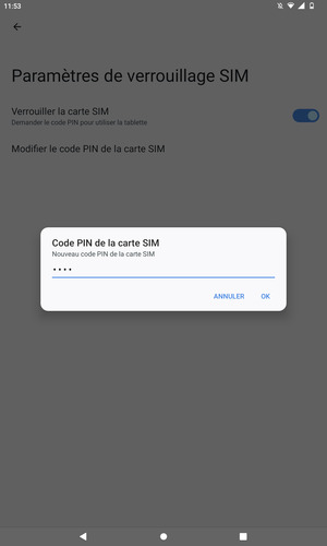 Saisissez votre Nouveau code PIN de la carte SIM et sélectionnez OK