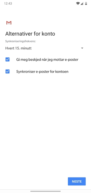 Velg NESTE