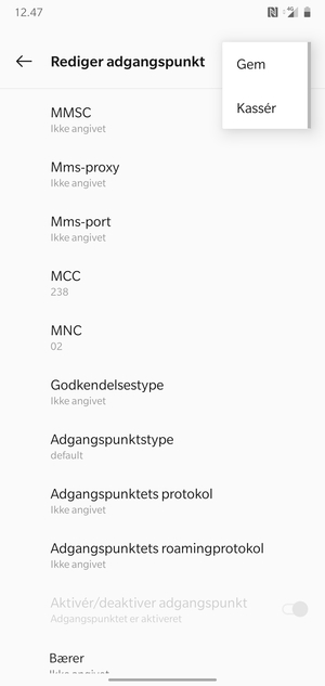 Vælg Gem