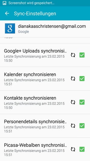 Ihre Kontakte von Google werden nun auf Ihr Handy synchronisiert