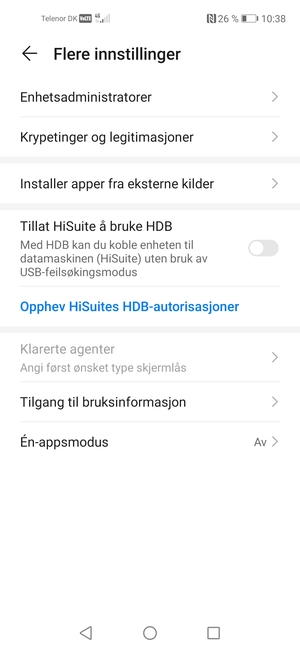 Velg Krypteringer og legimitasjoner
