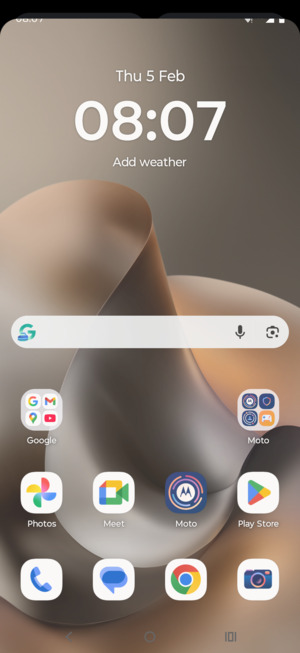 Slide down the top menu