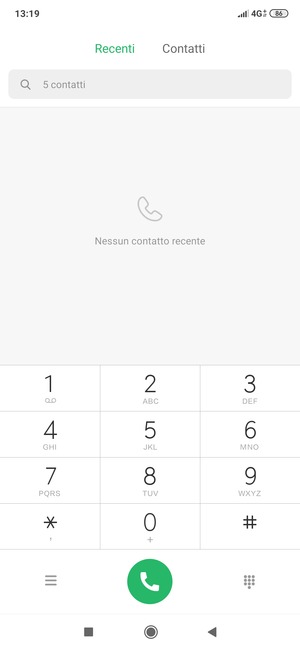 Premi e tieni premuto il numero 1