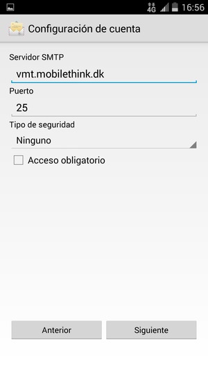 Desmarque la casilla de verificación Acceso obligatorio y seleccione Siguiente