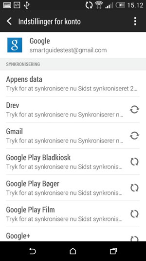Dine oplysninger vil blive synkroniseret