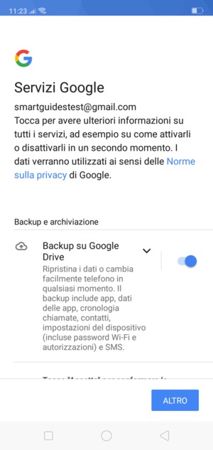 Seleziona ALTRO