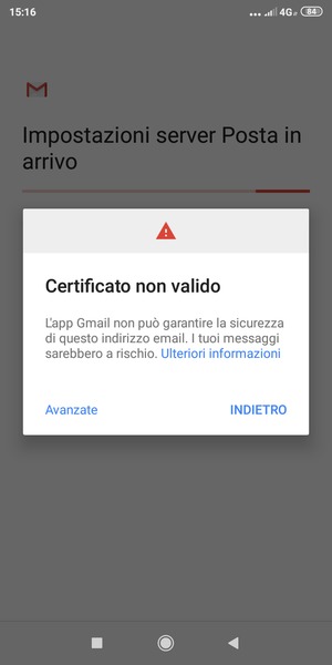 Seleziona INDIETRO