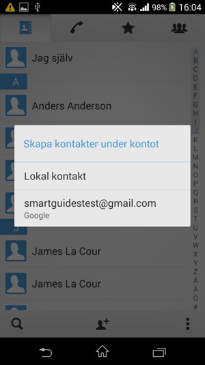 Tryck på ditt konto