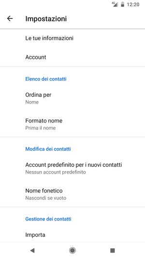 Seleziona Importa