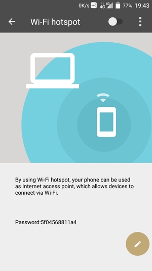 Seleziona Configura hotspot Wi-Fi