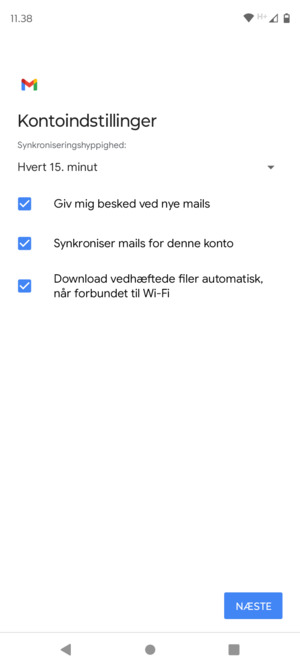 Vælg NÆSTE