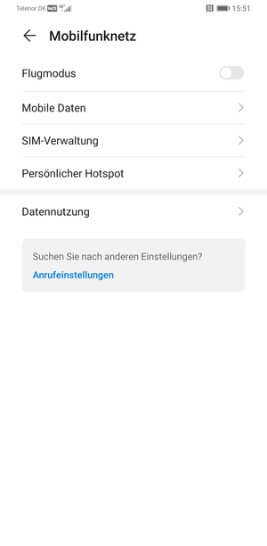 Wählen Sie Mobile Daten