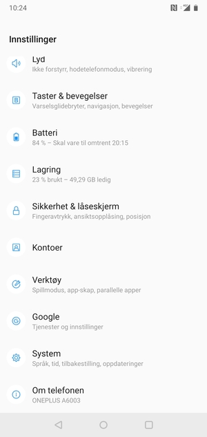Bla til og velg System