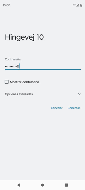 Introduzca la contraseña de Wi-Fi y seleccione Conectar