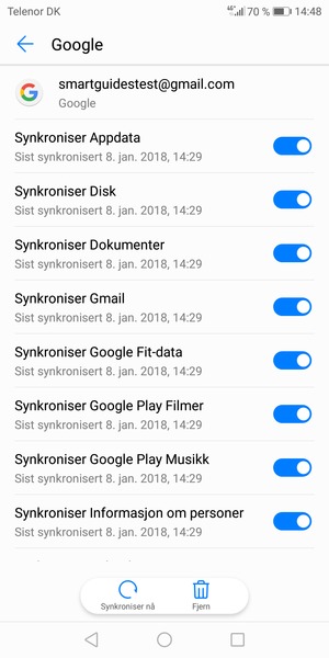 Velg Synkroniser nå