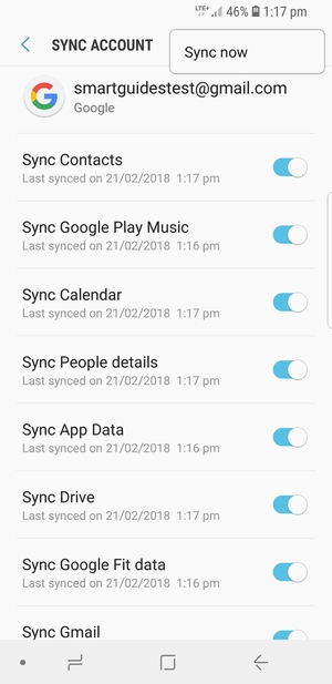 Select Sync now