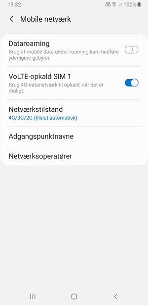 For at skifte netværk, hvis der opstår netværksproblemer, vælg Netværksoperatører