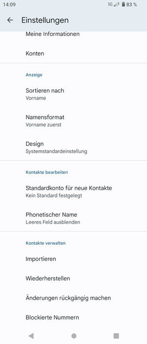 Scrollen Sie und wählen Sie Importieren