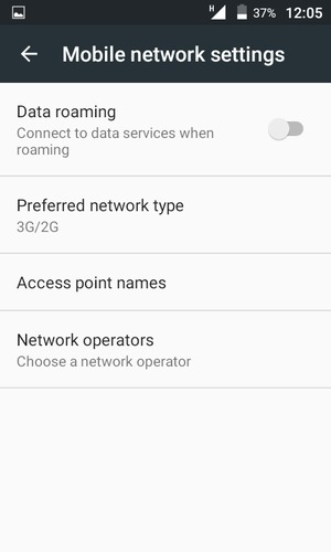 Select Access point names