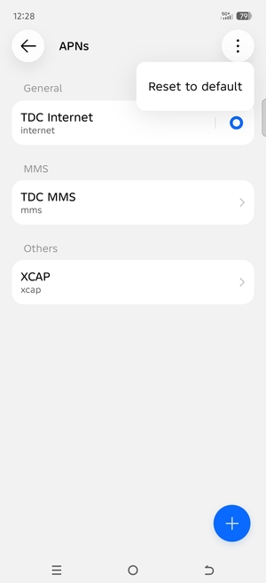 Select Reset to default