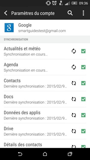 Vos informations seront synchronisées