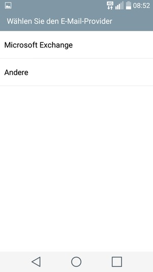 Wählen Sie Microsoft Exchange