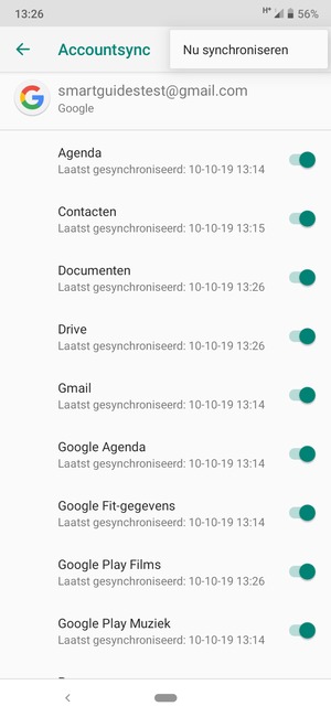 Selecteer Nu synchroniseren
