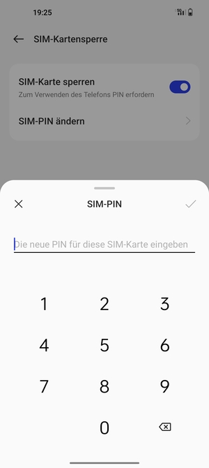 Geben Sie Ihre Neue PIN für SIM-Karte ein und wählen Sie OK