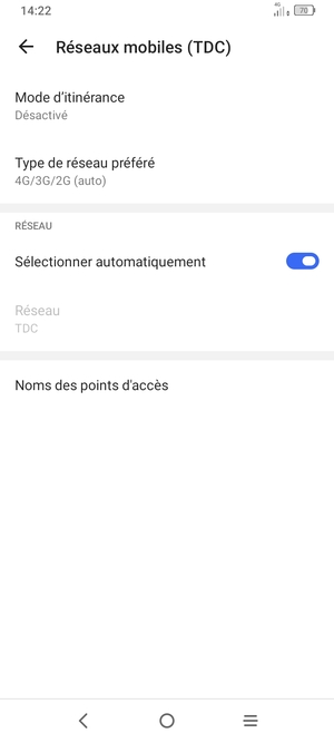 Sélectionnez Noms des points d'accès
