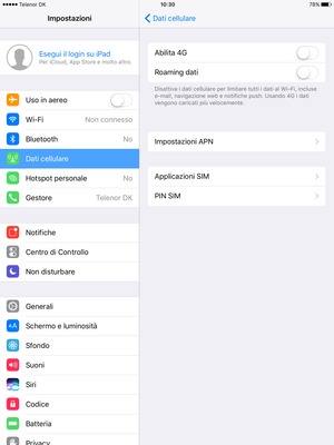 Imposta Abilita 4G su OFF