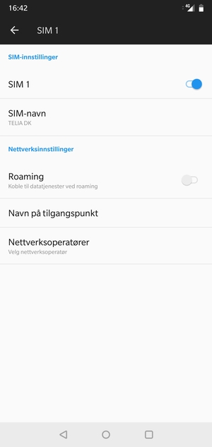 For å bytte nettverk hvis det oppstår nettverksproblemer, velg Nettverksoperatører