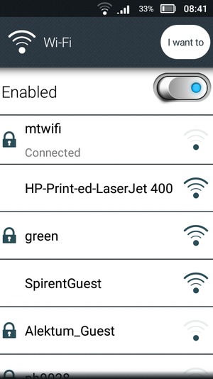 You are now connected to the Wi-Fi network