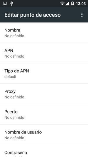 Introduzca la información de MMS