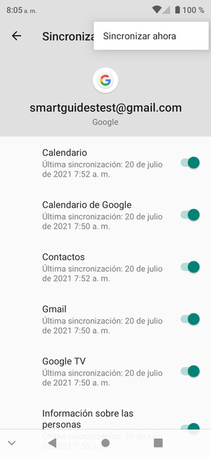 Seleccione Sincronizar ahora
