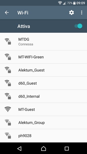 Ora sei connesso alla rete Wi-Fi