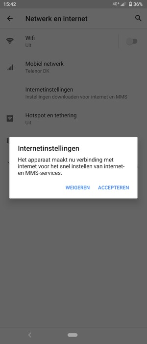 Selecteer ACCEPTEREN