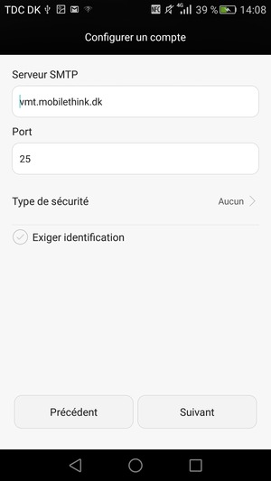 Décochez la case Exiger identification et sélectionnez Suivant
