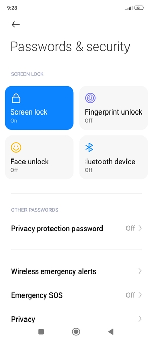 Your phone is now secure with a screen lock