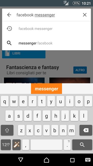 Inserisci il nome dell'app e seleziona Cerca