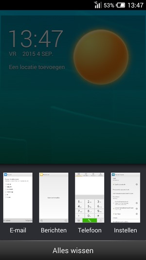 Selecteer Alles wissen om alle actieve apps te sluiten