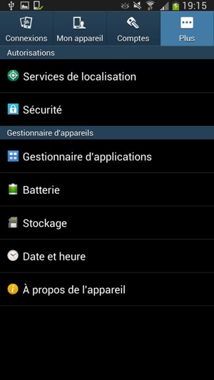 Faites défiler et sélectionnez À propos de l'appareil