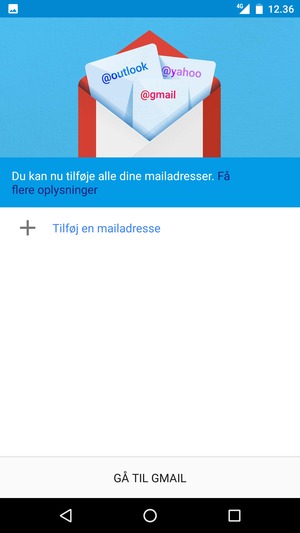 Vælg Tilføj en mailadresse