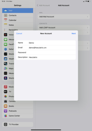 Enter the required information and select Next