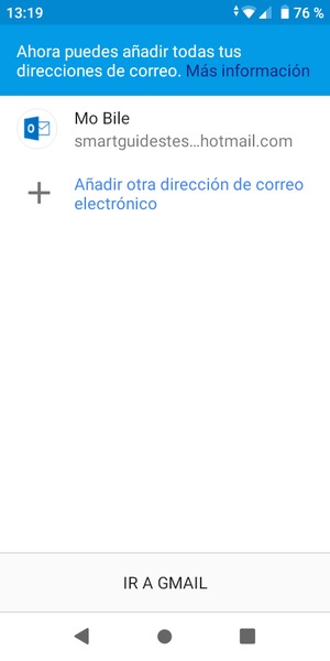 Seleccione IR A GMAIL